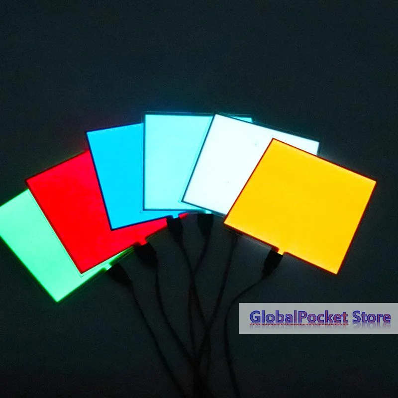 12V 10x10cm EL Flexible Electroluminescent Cold Light Source Cuttable DIY Luminous Frame Backlight Model Environmental Source