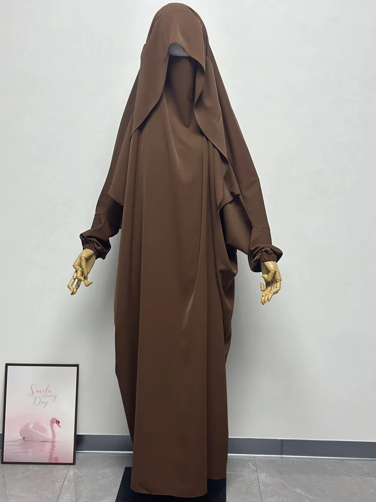 Ramadan Eid Hooded Abaya Women Prayer Garment Muslim Robe Loose Long Dress Abayas Dubai Turkey Islamic Clothes Djellaba Femme