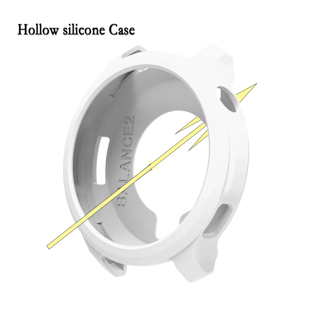 For Huami Amazfit Balance 2 Watch Shell Case Soft and Durable Silicone Hollow Watch Protector Shell Protective Case