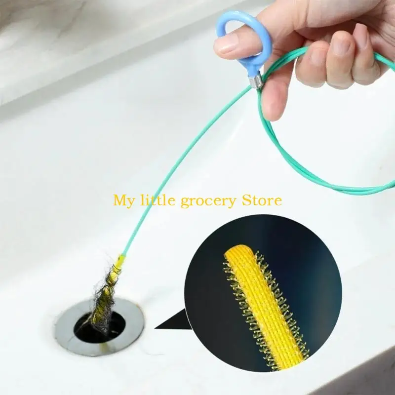 D5BD Multipurpose Plastic Drain Cleaning Rods 4PCS Set Flexible Spirals Tool for Sink Shower Clog Removal Efficient Cleaner