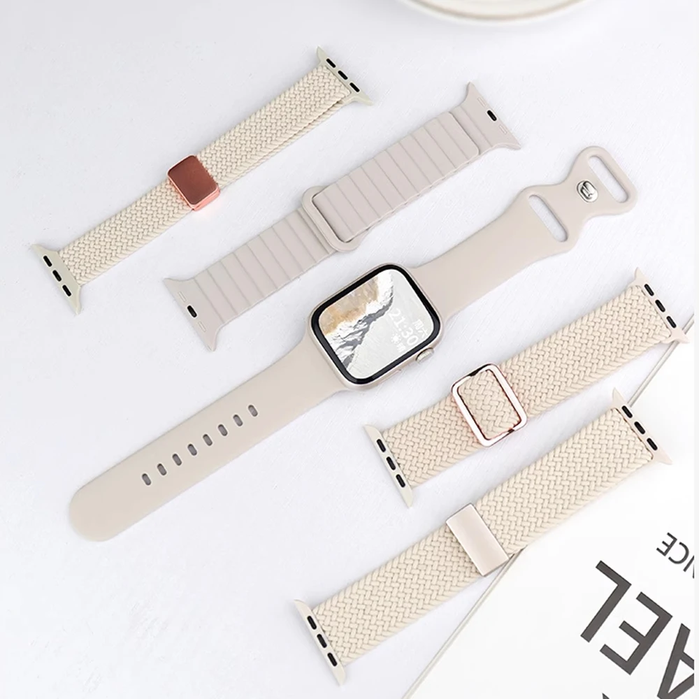 Starlight Strap for Apple watch band 45mm 44mm 42mm 49mm 41mm 40mm 38mm sport bracelet correa iWatch series 9 8 7 6 5 4 Ultra SE