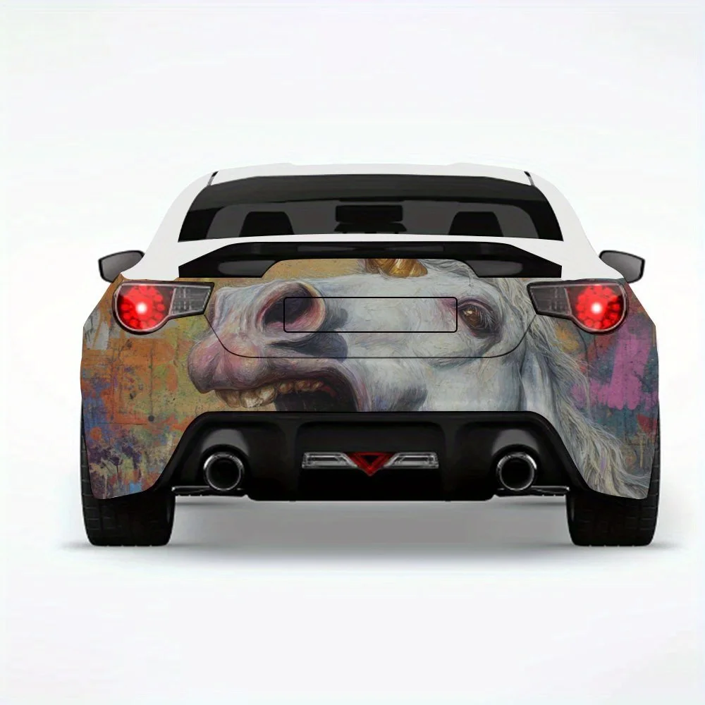 

Funny Unicorn Car Sticker-Vinyl Decal for Car Rear, Waterproof Self-Adhesive Vinyl Stickers for Vehicle Tail & Bumper, Decoratio