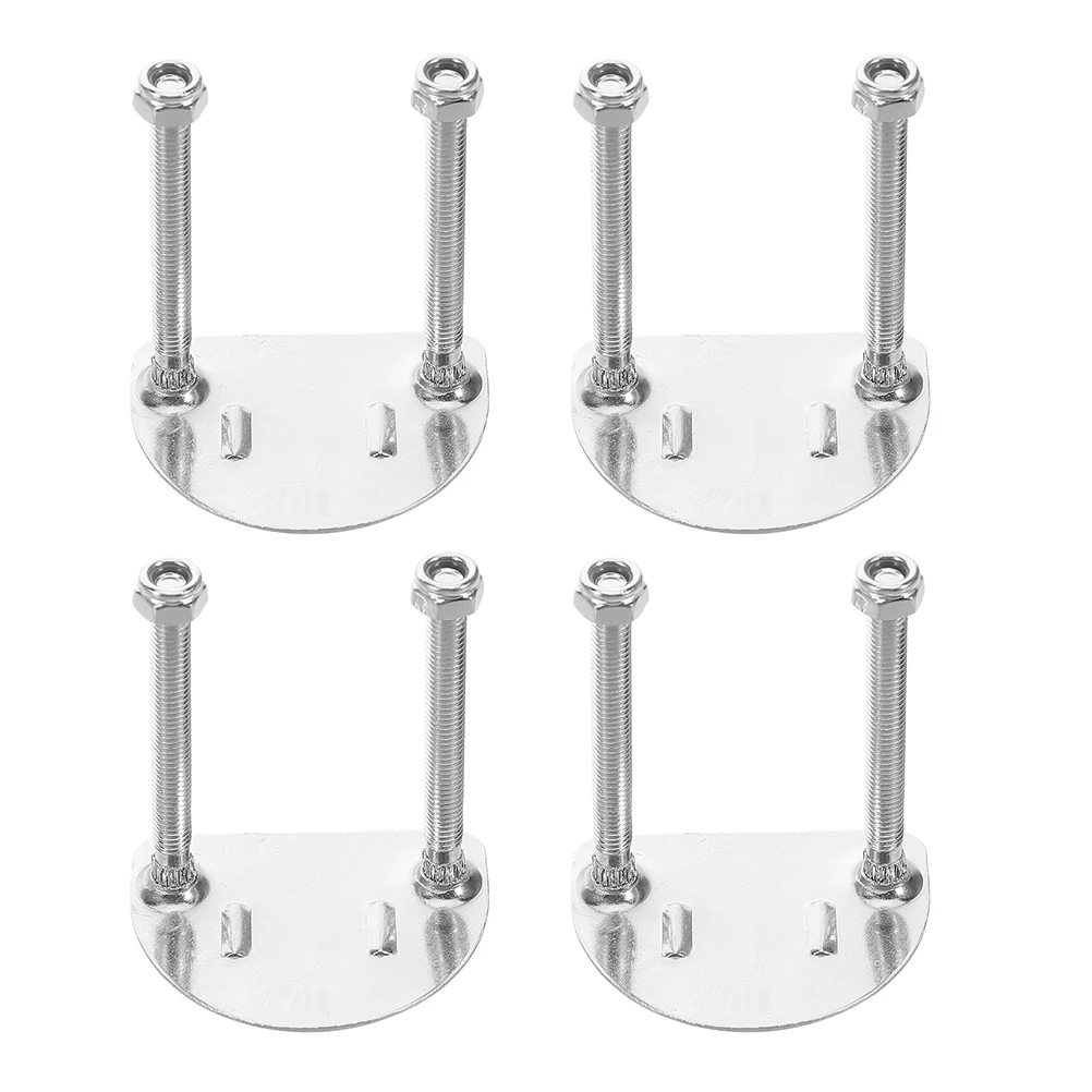 

4pcs Stainless Steel Roller Skate Base Bracket Shock Absorption Double Row Skate Base Plate Hardware Accessories Four Wheel