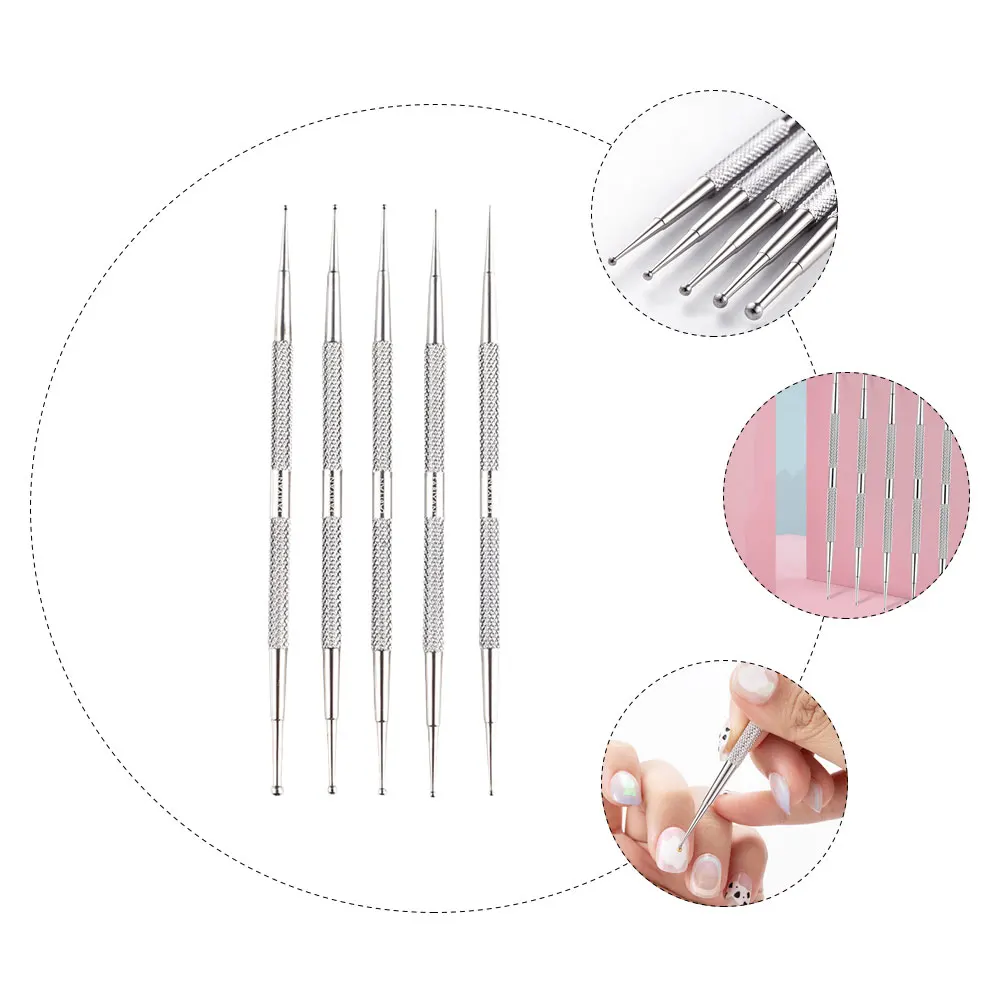 5 Stück Edelstahl Nail Art Bohrer Diamantstifte für DIY Zeichnung Maniküre Zubehör Praktische Werkzeuge Kunstbedarf