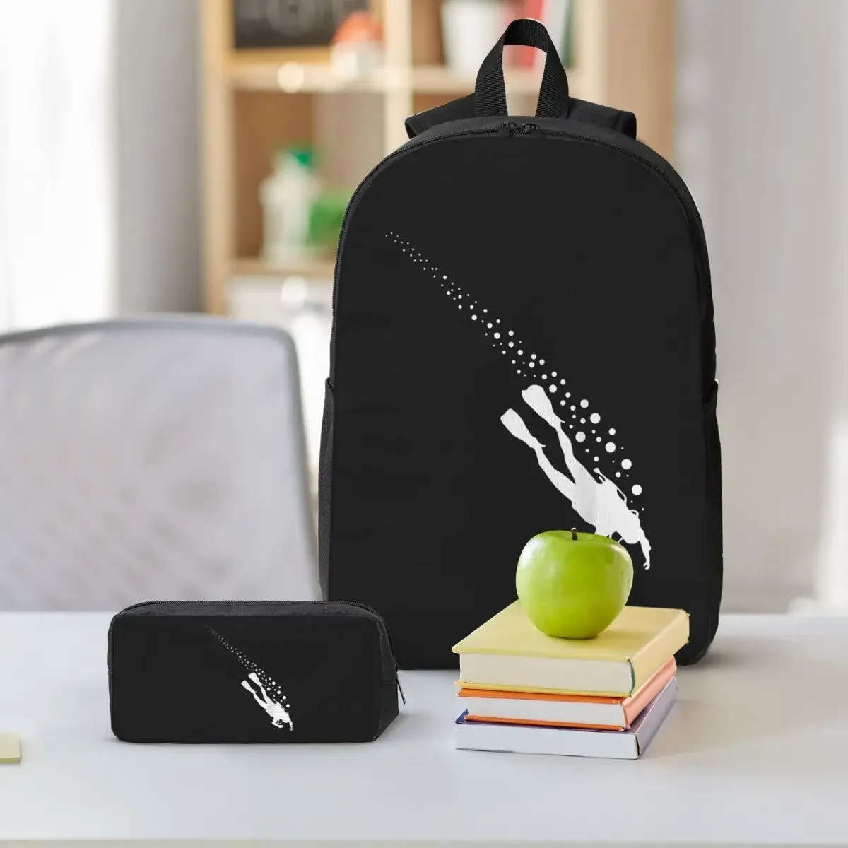 Scuba Diving Apparel Scuba Diving Backpack Student BookBag School Bag Computer Shoulder Bags 3ps Insulated Lunch Bag Pencil Case