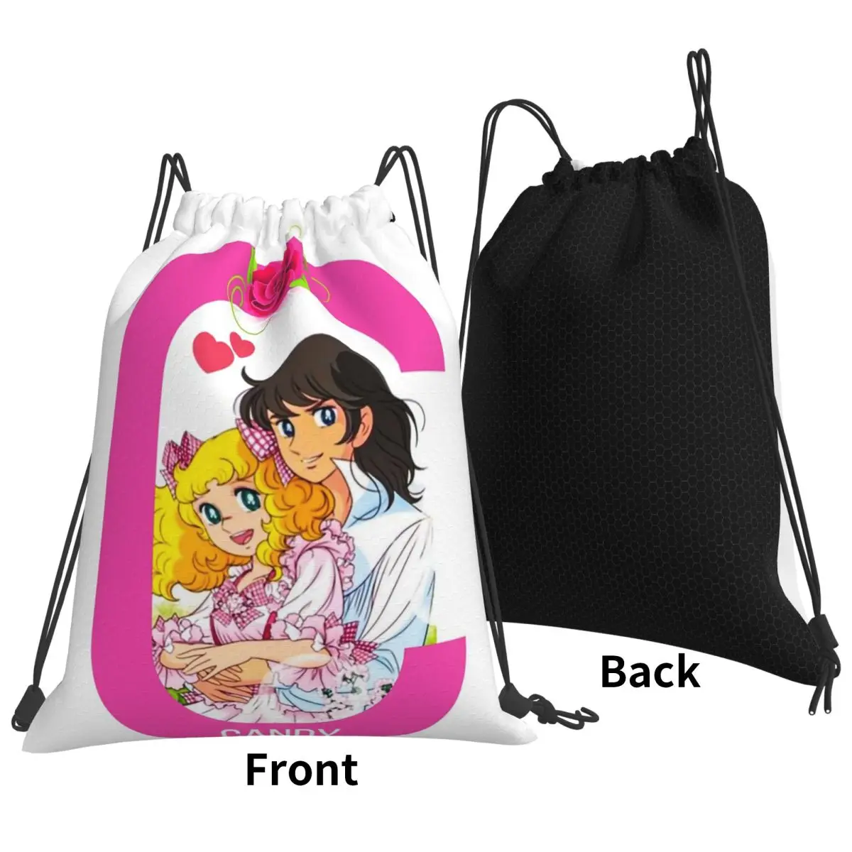 Cute Girl And Amp Boy Candy Candy And Terry Anime Manga Backpacks Multi-function Drawstring Bags Sports Bag Book Bags Students