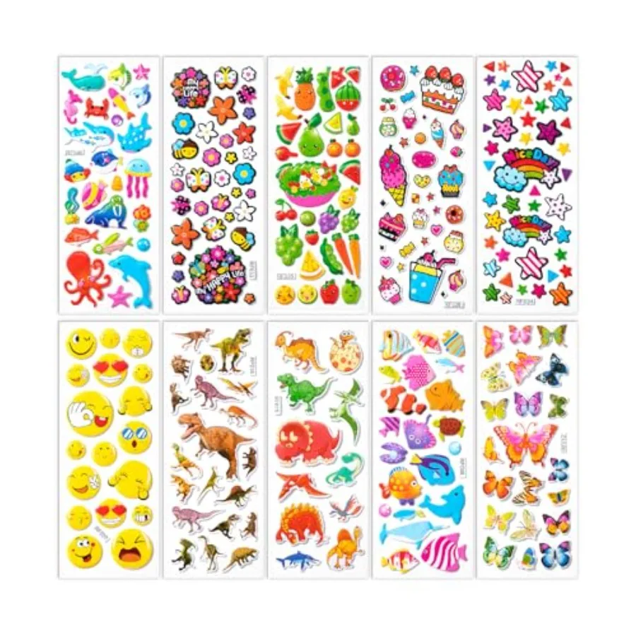 

- 3D Puffy Stickers for Toddlers and,40 Sheets, 794 Pcs, Assorted Themes