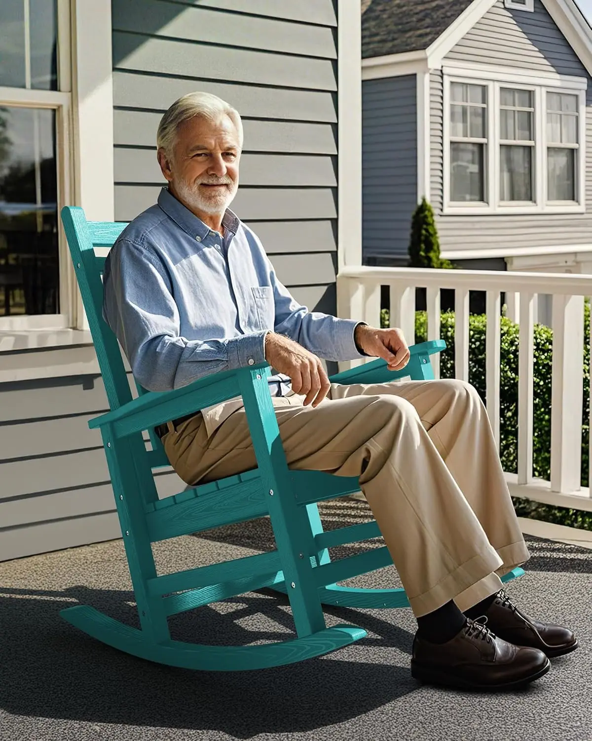 

HDPE Rocking Chair, Oversized Outdoor Rocking Chair for Adults, Patio Rocking Chairs for Porch
