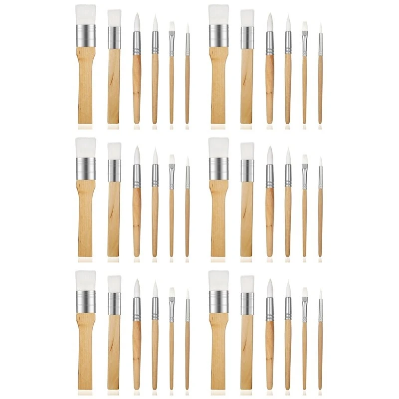 AB02 Art Paint Brushes Set 36Pieces Wooden Paintbrushes For Artists Adults Kids Body Face Painting