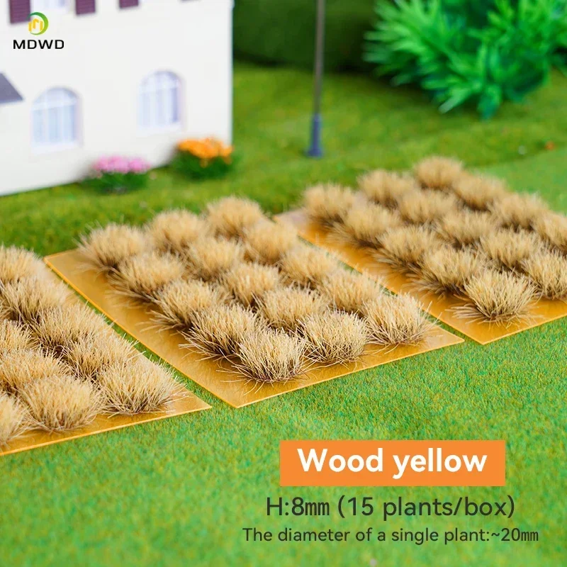 15pcs 8mm 10mm Miniature Flower Ho Diy Model Making Grass Tuft Cluster Garden Decoration Military Scene Materials for Diorama