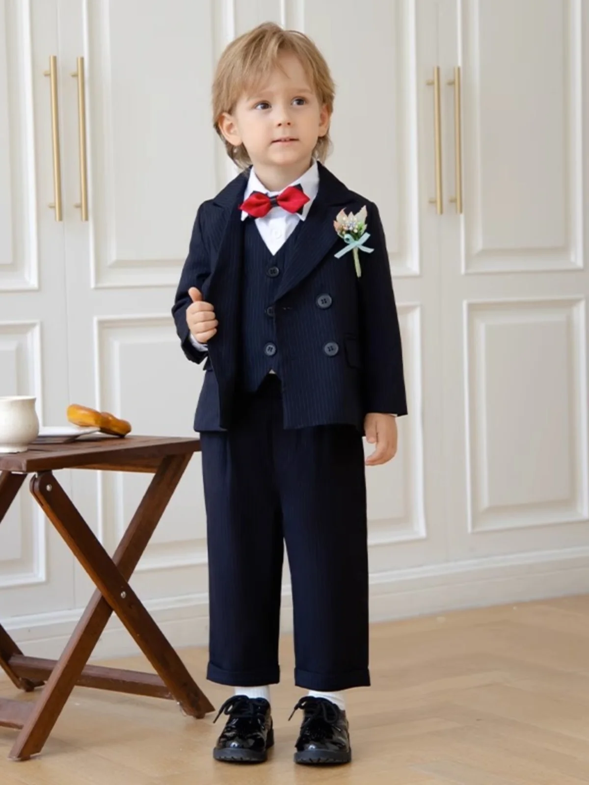 Children Elegant Wedding Suit Boys Formal Ceremony Tuxedo Dress Teenager Kids Photograph Blazer Piano Party Performance Costume