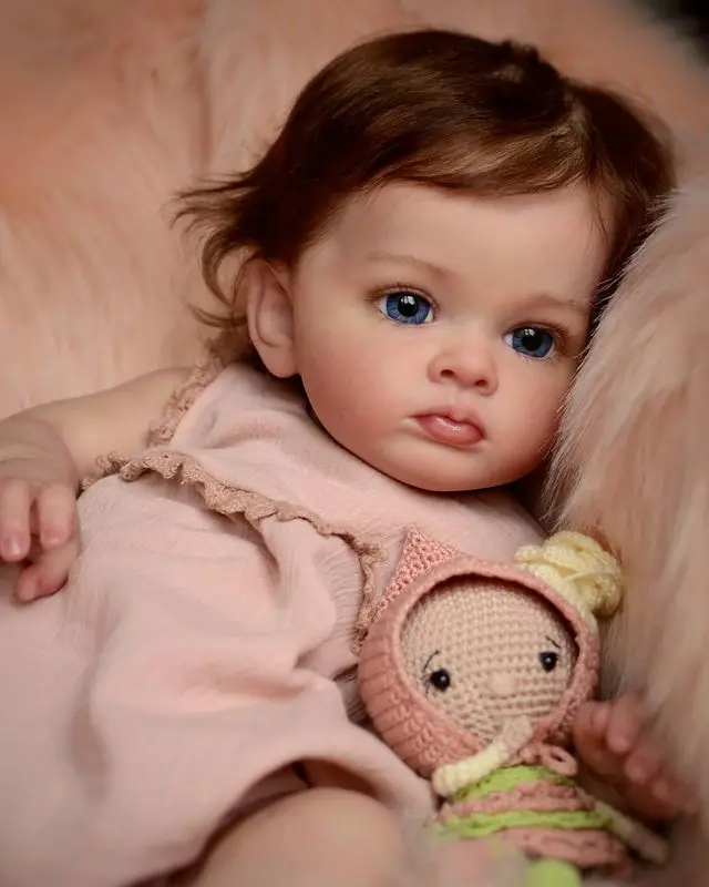 

60 CM Finished 3D Paint Skin Soft Silicone Reborn Baby Doll Tutti Girl Toddler Bebe With Blood Vessels Lifelike Art Collectiabl