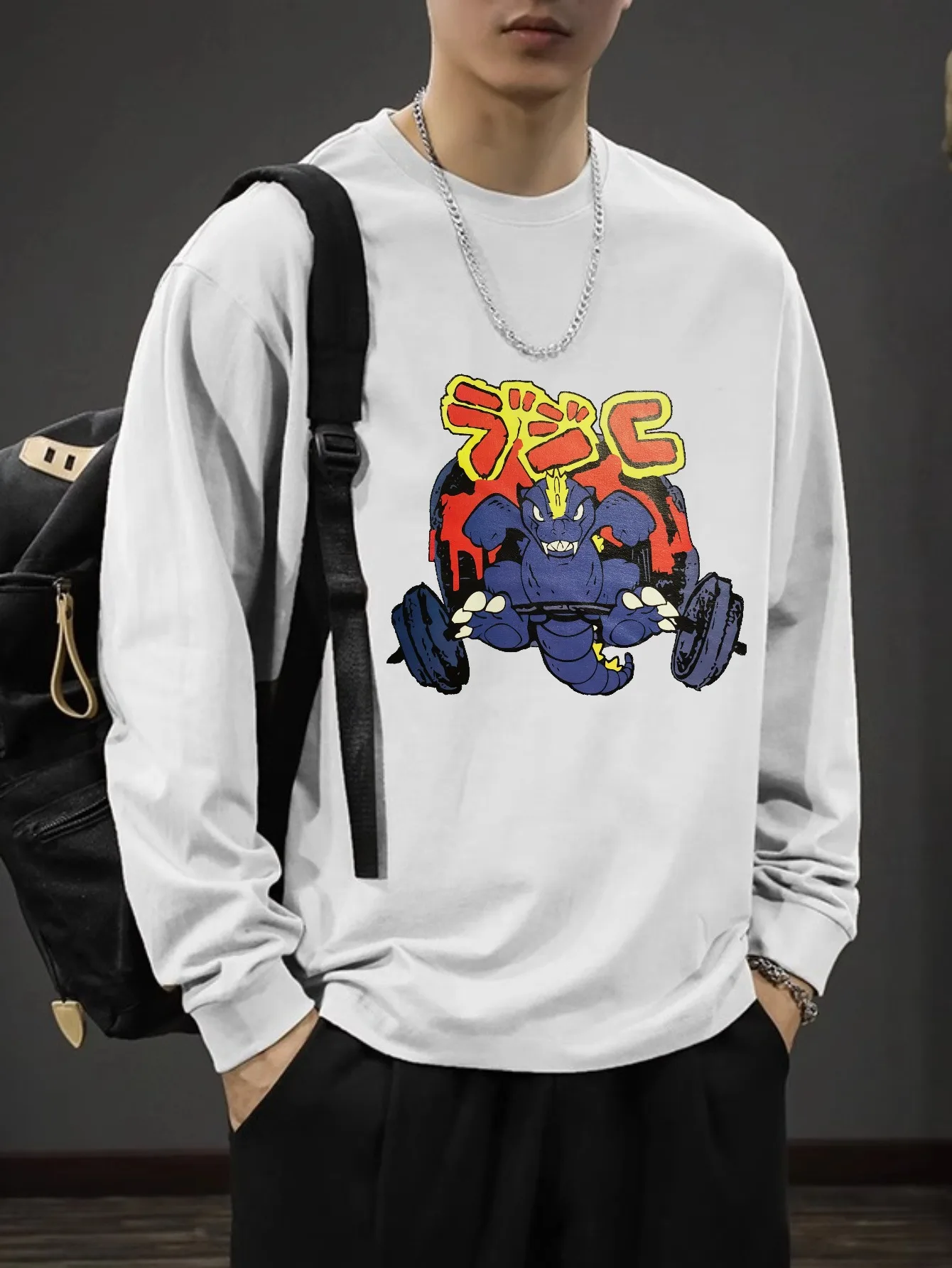 T Shirt for Men Autumn Y2k T-shirt Streetwear Oversized Long