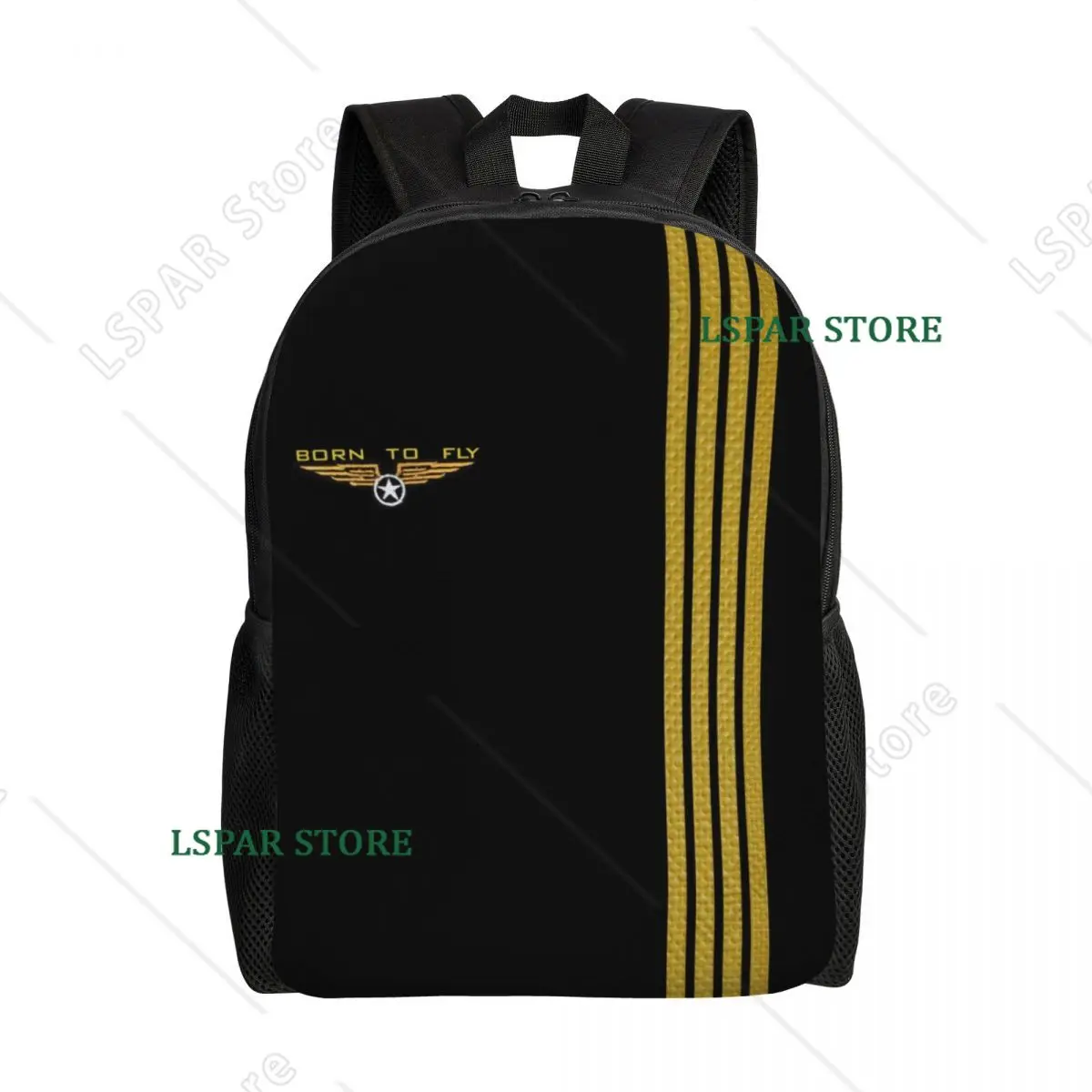 Born To Fly Flight Pilot Backpack for Women Men Water Resistant School College Flying Aviation Aviator Bag Print Bookbags
