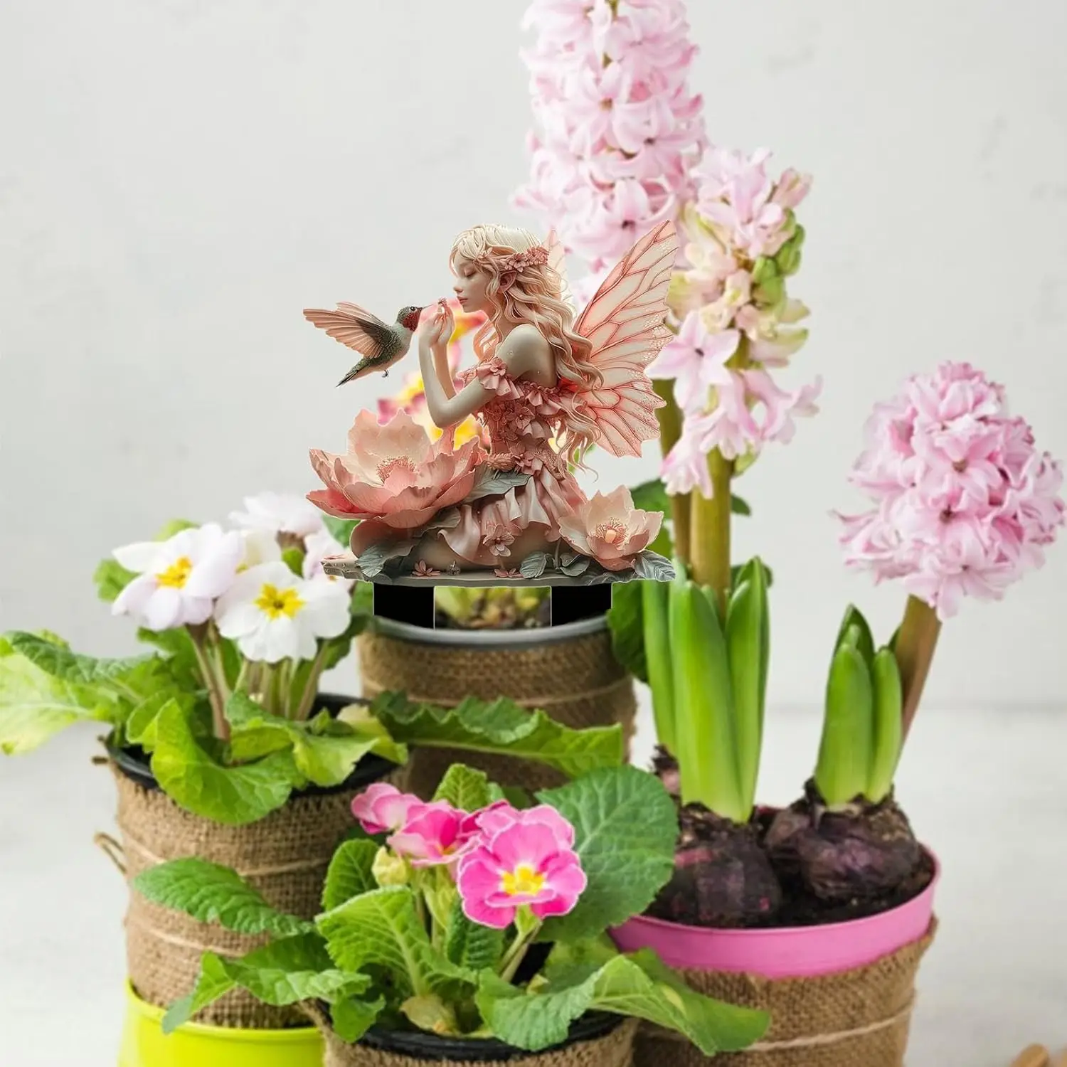 Fairy Garden Dragon Stake Decor, Acrylic 2D Ornament Elf Decoration Stake, Accessories for Outdoor Indoor Yard Lawn Pot Plants