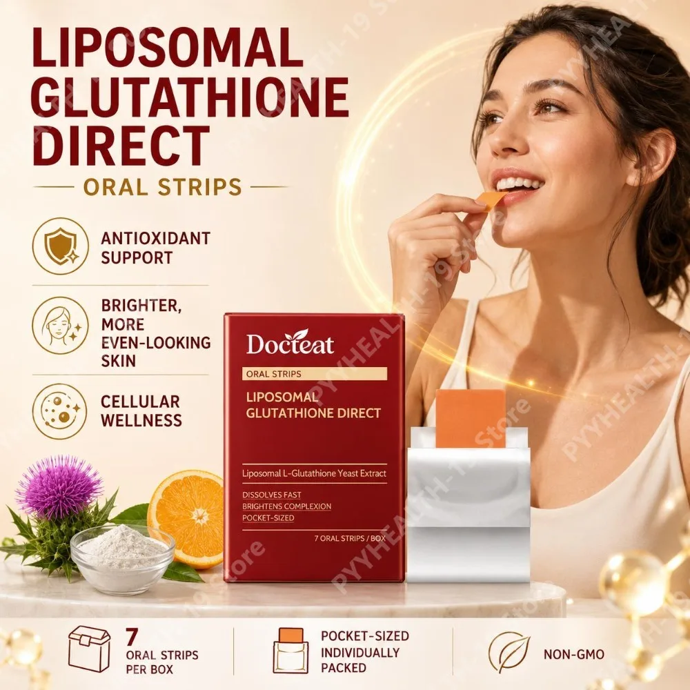 Docteat Liposomal Glutathione Oral Strips L-Glutathione Vitamin C Milk Thistle For Antioxidant Skin Brightening Adult 7 Count