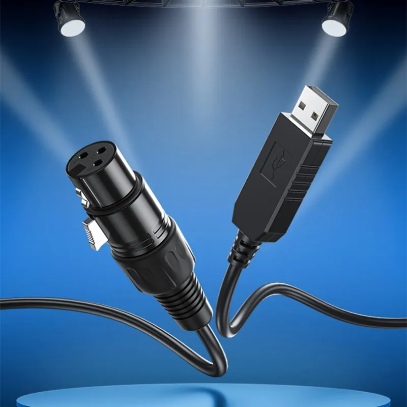 DTECH USB vers RS485 DMX512 XLR adaptateur d'interface câble de données 1.8M câble de contrôle d'éclairage de scène