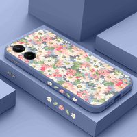 10 Canvas Flower Silicone Phone Case For Realme 10 10Pro 10T 10ProPlus 9 9Pro 9i 8i 8 8Pro 7 7Pro C53 C35 C25 C55 C20 C15 Cover