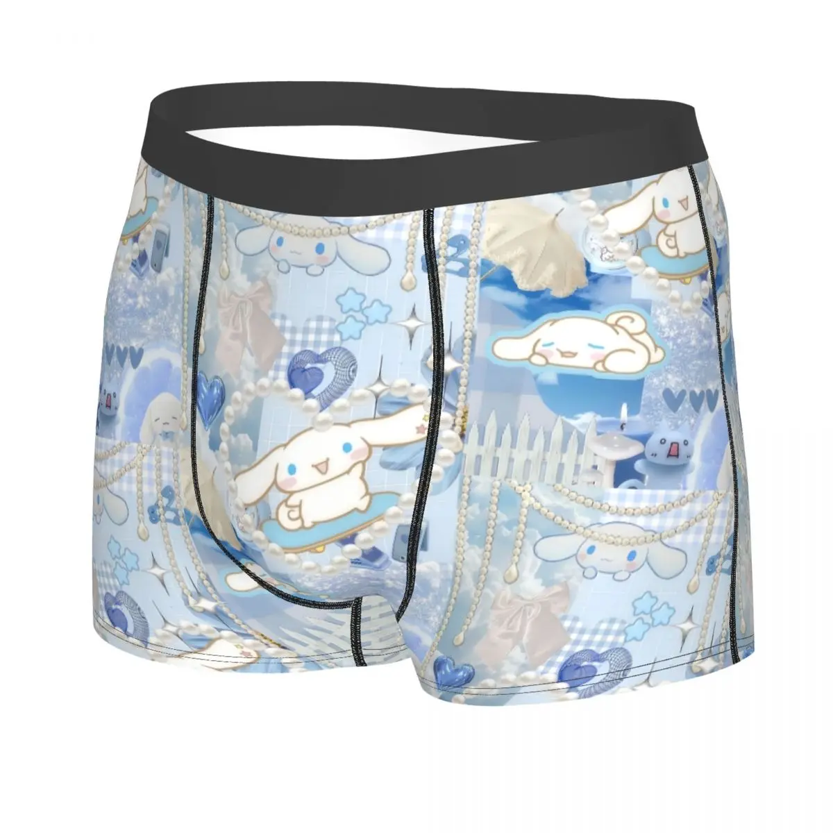 Custom Cinnamoroll Sanrio Cartoon Boxer Shorts For Men 3D Printed Yugui Dog Xina Underwear Panties Briefs Soft Underpants