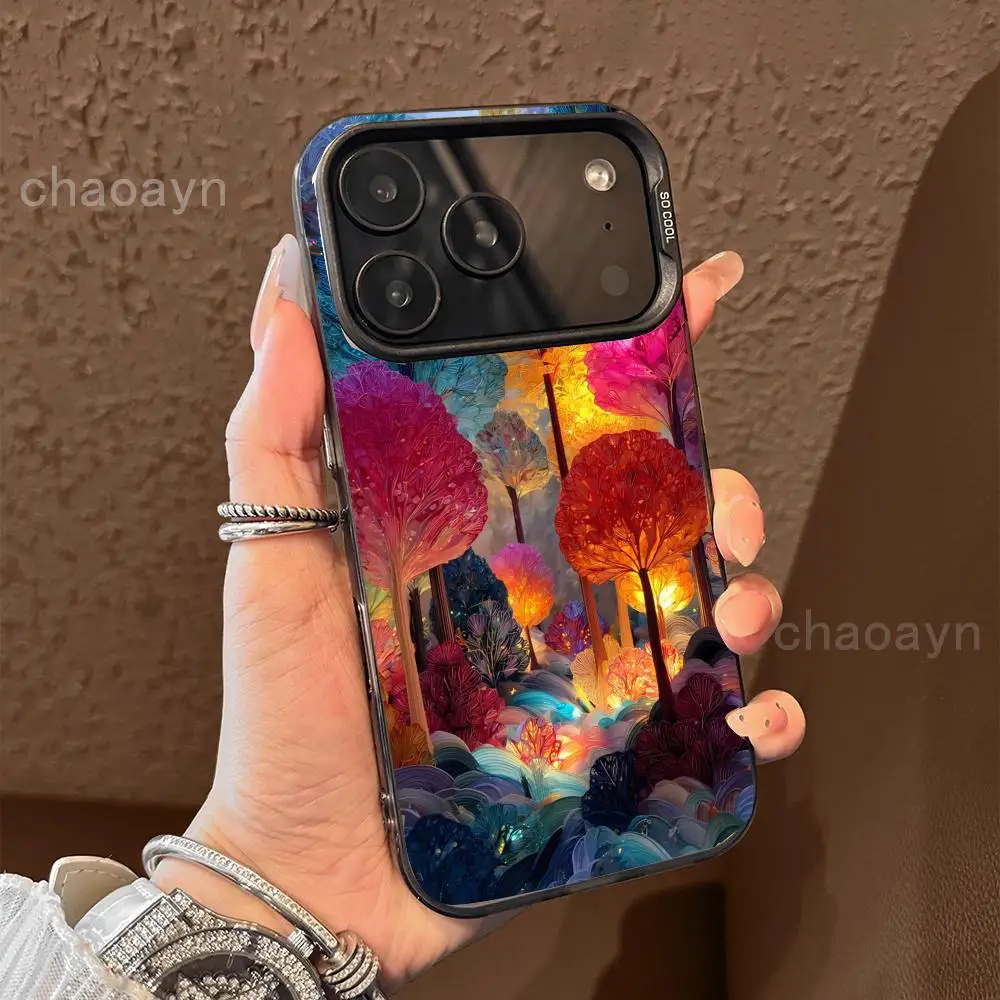

Colorful trees Phone Case case for iPhone17 16 15 14 13 12 11 Pro/ Max/Plus shock-proof rear cover anti-fingerprint