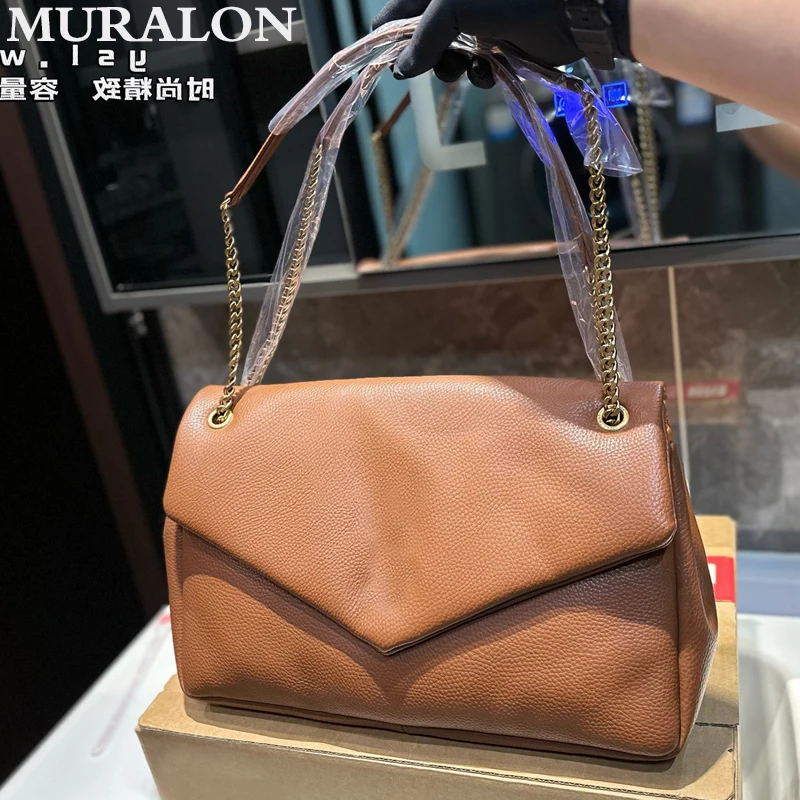 Soft Sheepskin Chain Bag Classic Vintage Metal Decoration Underarm Bag Women Fashion All-match Commuter Casual Small Square Bag