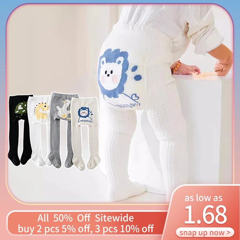 Baby Big PP Leggings Pant Spring Autumn Thin Cotton Newborn Jumpsuit Socks Cute Cartoon Infant Pantyhose 0-1 Year Boy Girl Tight