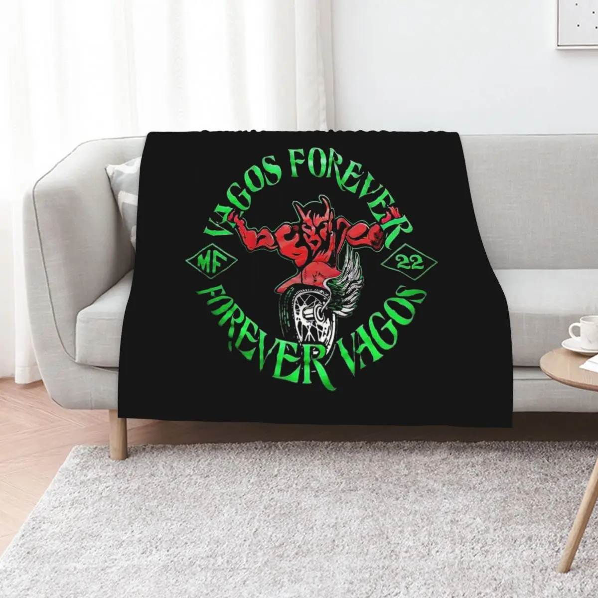 

Vagos MC Throw Blanket Sofas Softest Sleeping Bag Flannel Fabric Blankets