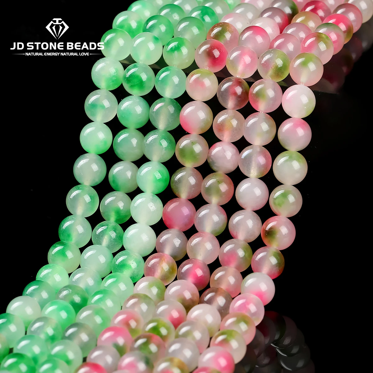 

Natural Stone Green Flower Chalcedony Beads Round Loose Spacer Bead for Jewelry Making DIY Bracelet Necklace Accessory 15" Inch