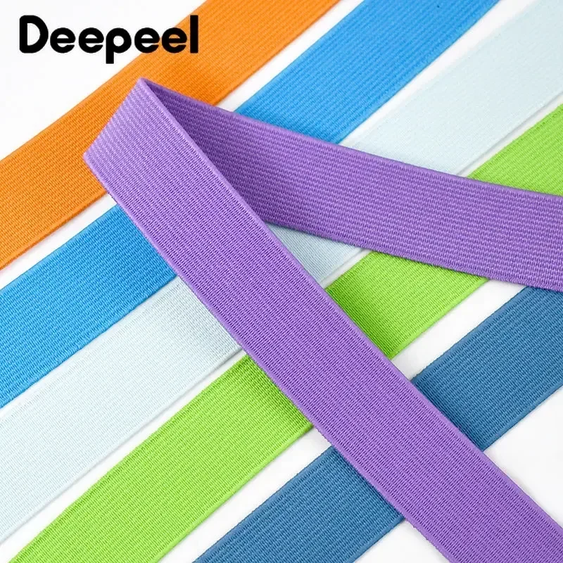 5Meters Deepeel 20-50mm Colorful Elastic Bands Stretch Rubber Webbing Clothes Pants Underwear Decoration DIY Sewing Accessories