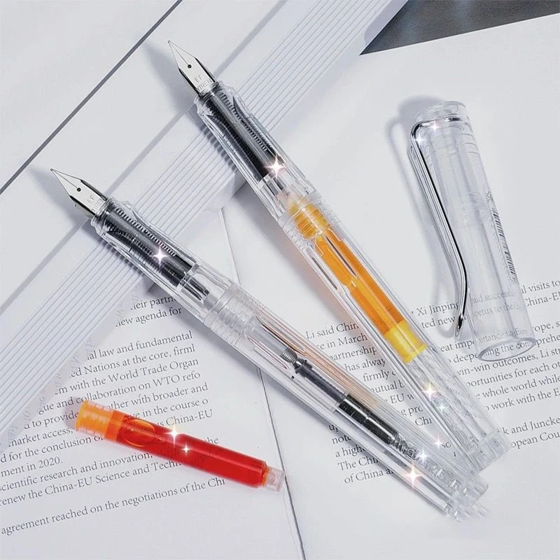 

High-value pen transparent ink absorber ink bag pen office pen can be equipped with color ink pen