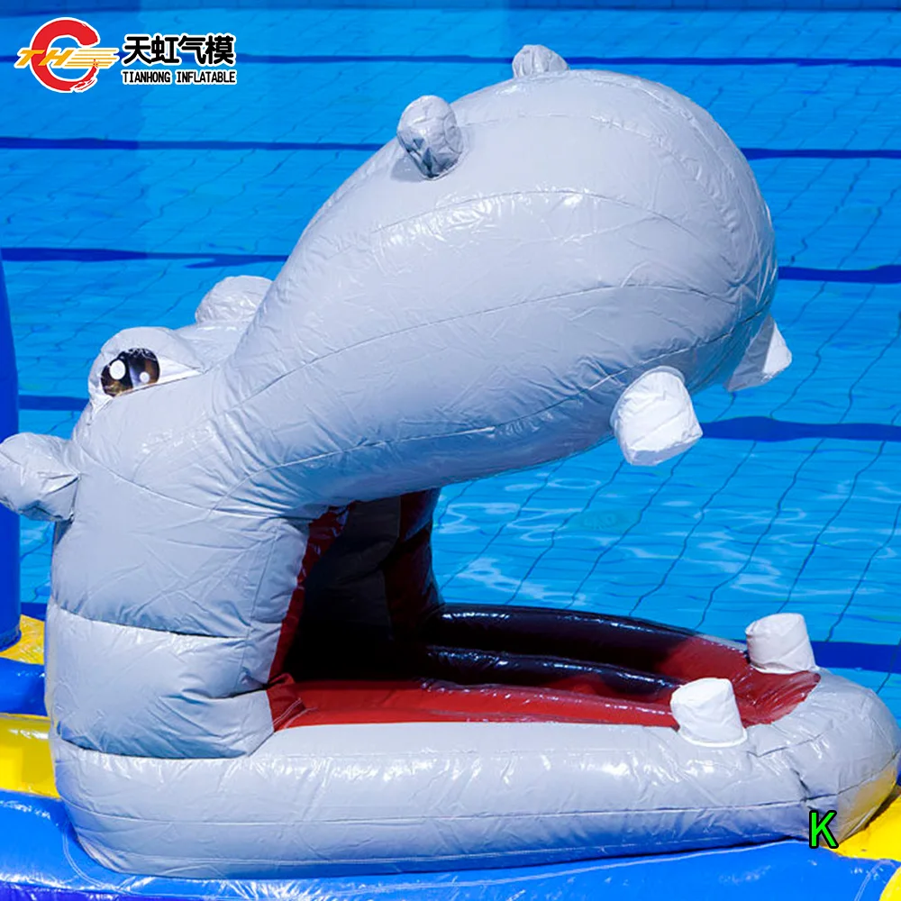 Livraison rapide gonflables piscine d'eau Crocodile obstacle cours de course Air serré flottant toboggan course toboggan humide