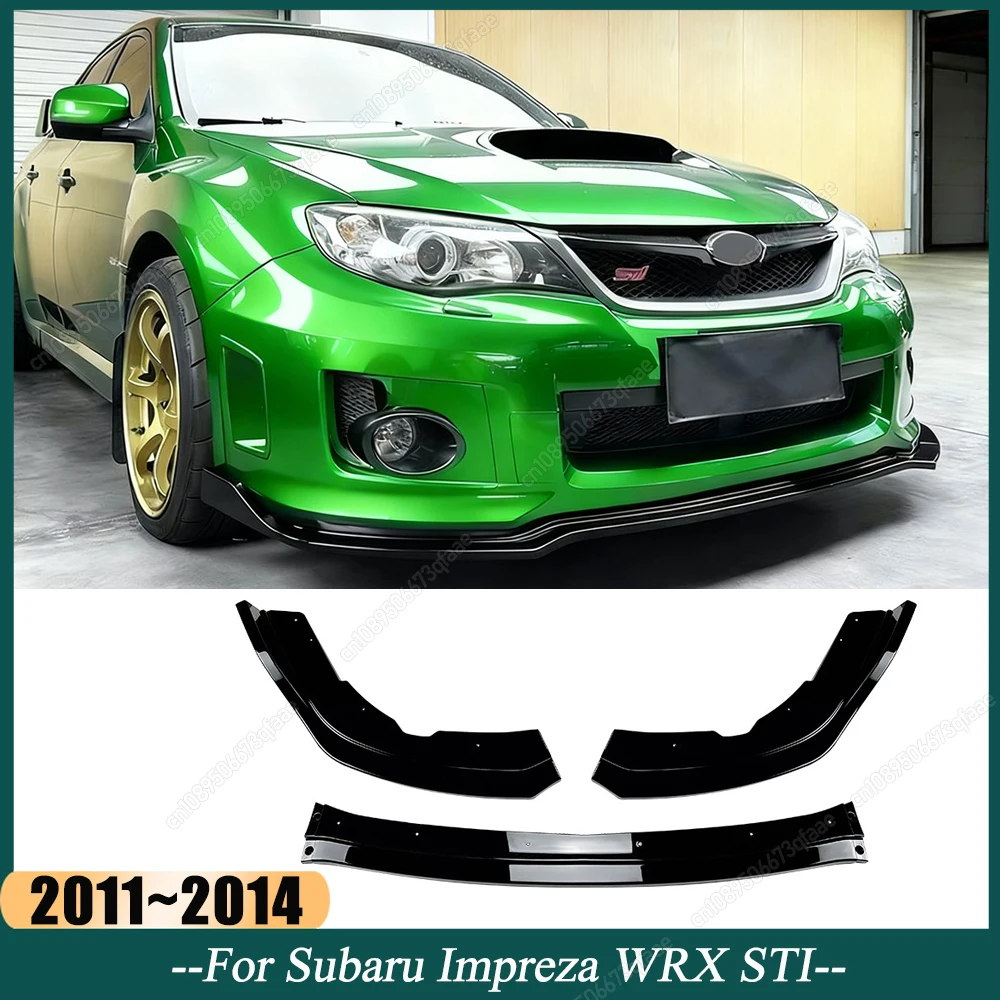 

ABS Gloss Black 3Pcs Car Front Bumper Lip Spoiler Splitter Diffuse For Subaru Impreza WRX STI 2011 2012 2013 2014 Bodykit Tuning