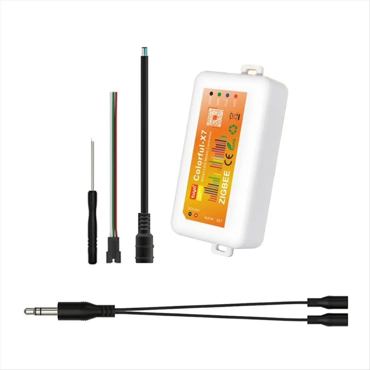 AABFK RGB LED Strip Light Controller DC5V-24V Tuya Zigbee Music Controller Ambient Light Controller Smart App Control
