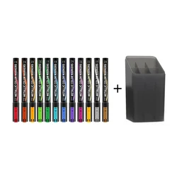 DSPIAE MKA 12 Colors Super Metallic Marker Brush Pen Environment-friendly Water-based Soft Head 12 Pcs/set with Box-8 Box