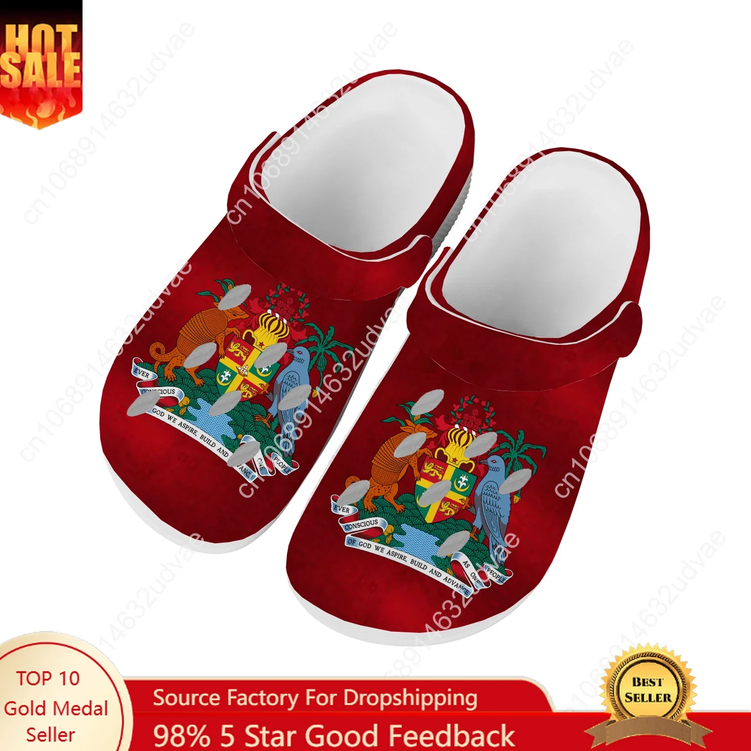 

Grenada National Flag Water Shoes Men Women Comfortable Home Garden Clogs Customizd Sandals Beach Breathable Hole Slippers