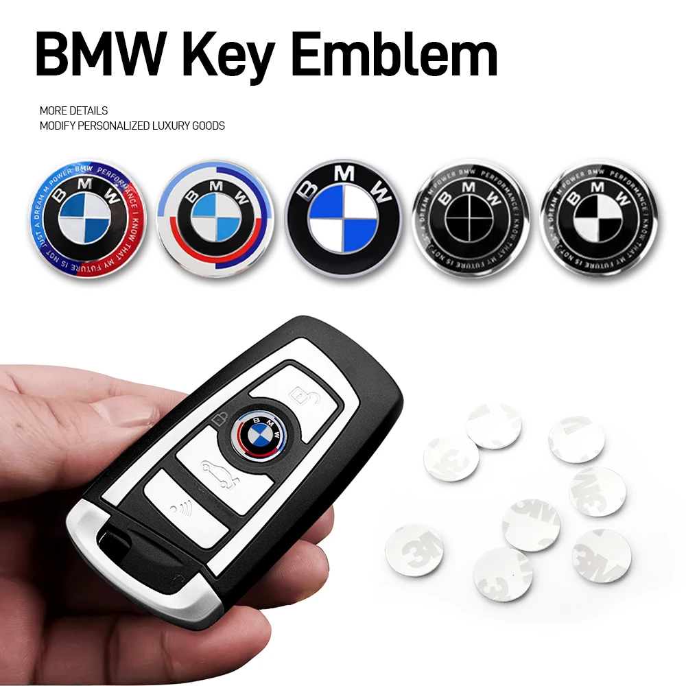 11/14MM Car Remote Keychain Logo Badge Sticker For BMW 5 7 Series M M3 M5 M6 F01 F20 F10 F13 F15 F16 E92 E70 E71 E46 Accessories