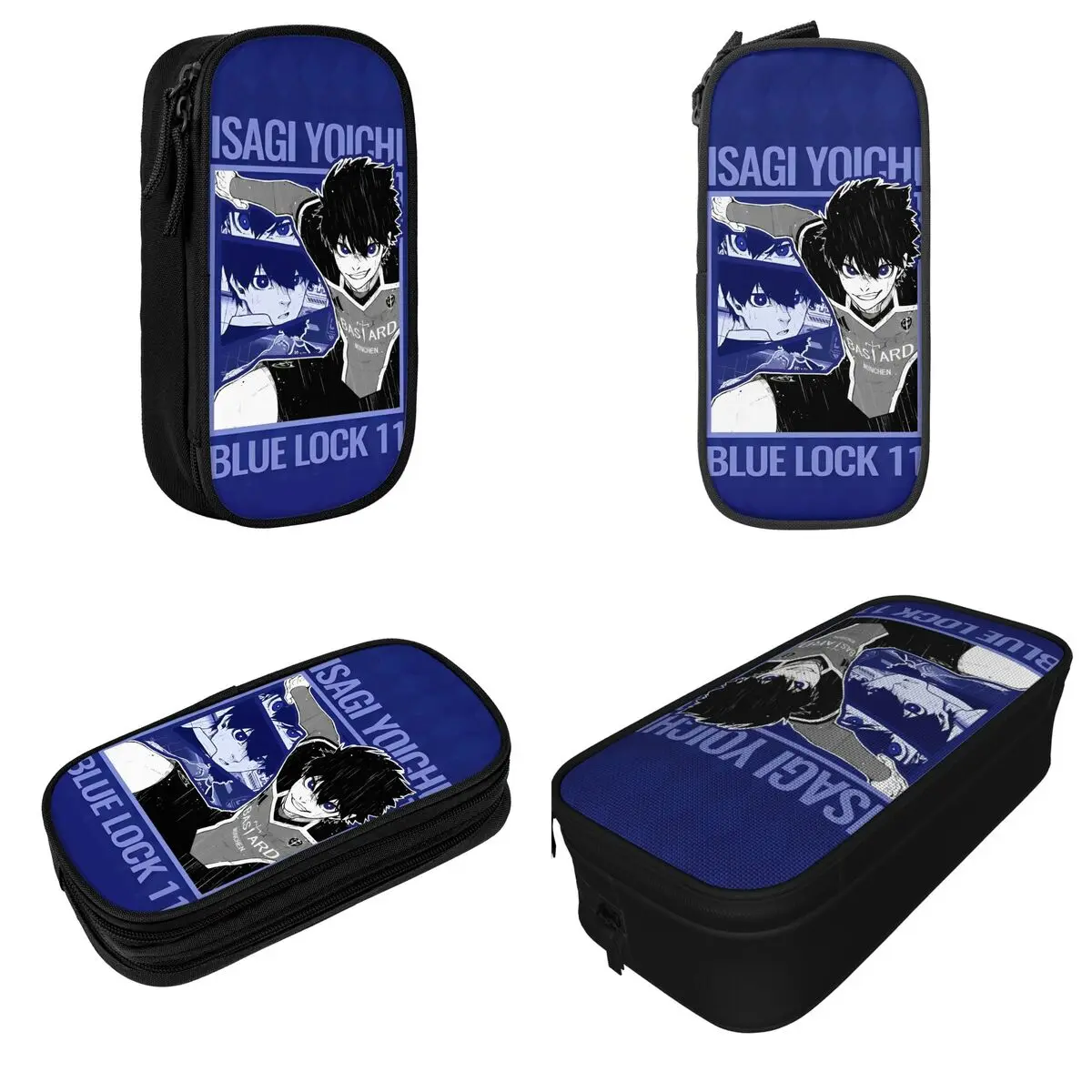 Blue Lock Isagi Yoichi Pencil Cases Pencilcases Pen Box Kids Large Storage Bags Office Zipper Stationery