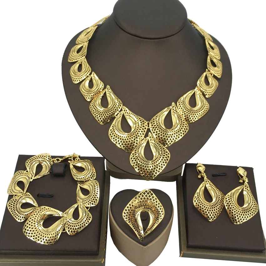 

Yuminglai Dubai Jewelry Set 18 k Gold Plated Jewelry Brazilian gold Plated jewelry Italian Gold Plated Jewelry Set FHK14786