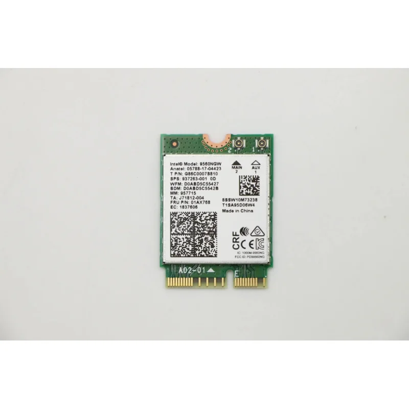 

New Original Wireless AC 9560 for Intel 9560ngw pullover listed E 2.4g/5G 2x2 Wifi card Bluetooth 5.0 Fru 01ax768