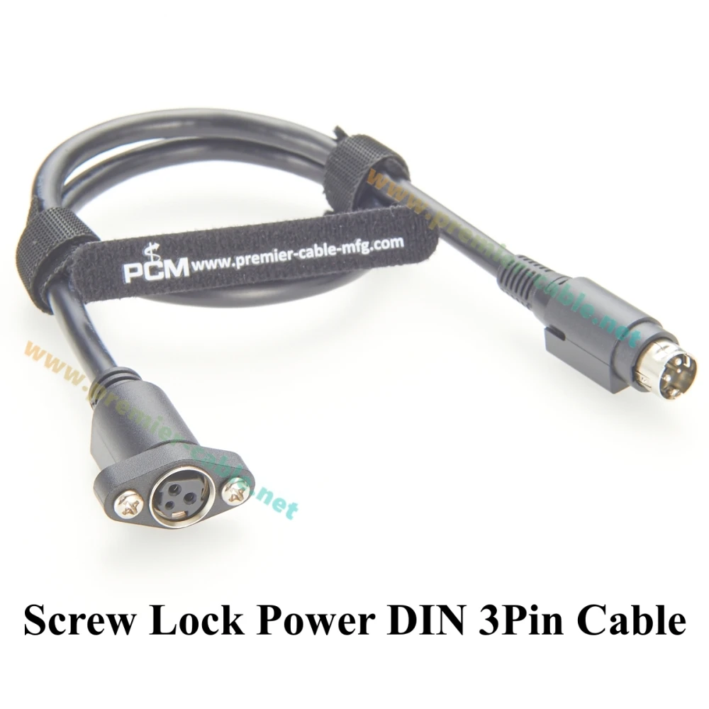 Power DIN 3 Pin Male to Female Extension Cable Screw Flange Panel Mount DC Power Cable Compatible Kycon KPJX-PM-3S for LED Light