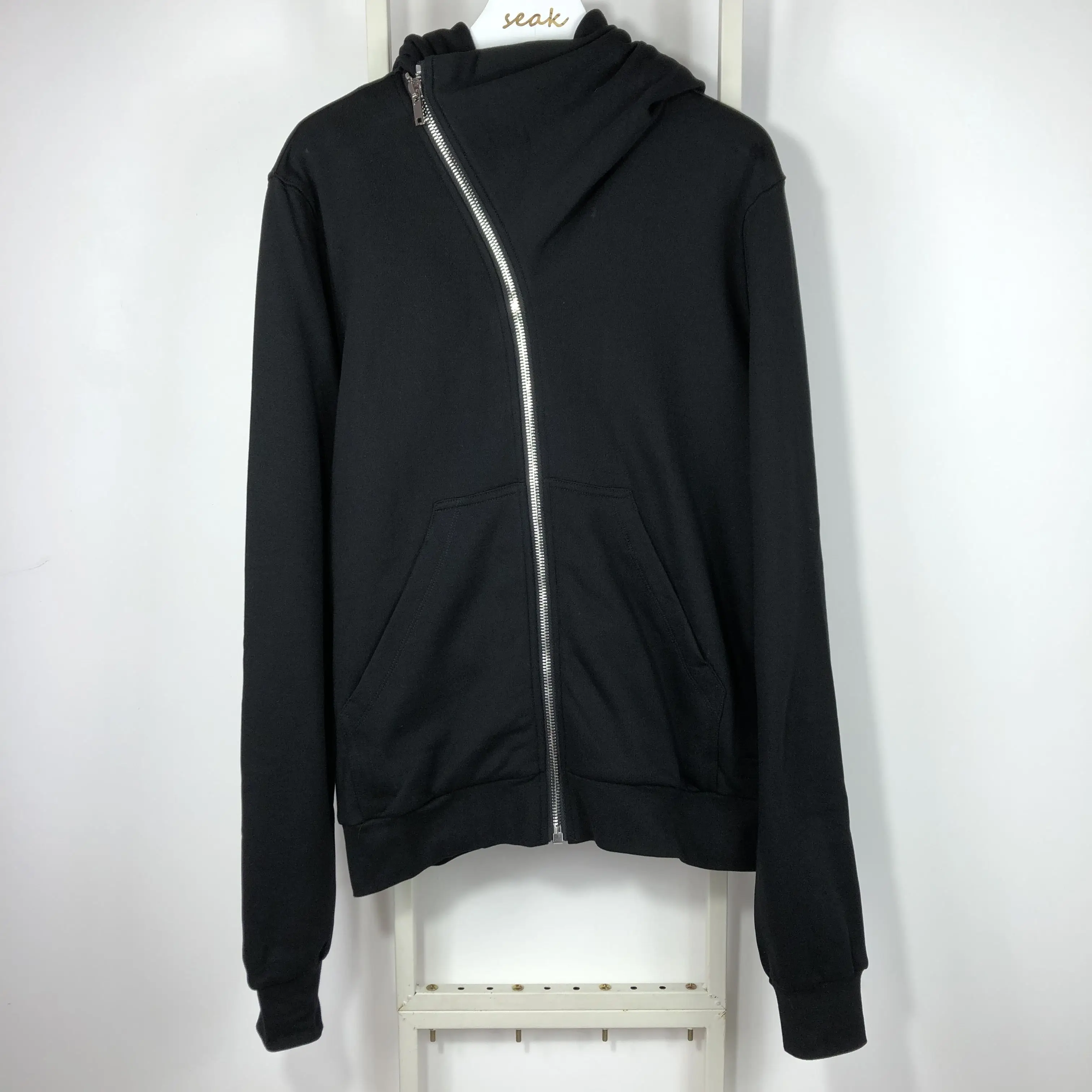 Moletons Masculinos com Capuz, Roupas Góticas Masculinas, Clássico de Outono, Moda de Rua Hip Hop, Jaqueta com Capuz Preta Sólida para Mulheres