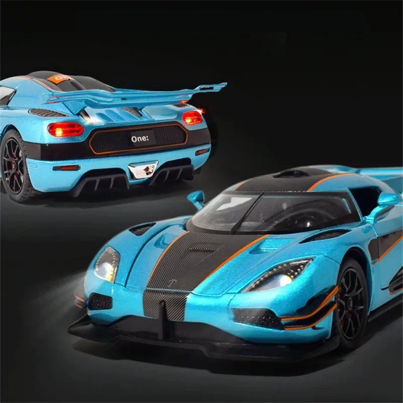 1:24 ONE 1 Alloy Sports Car Model Diecasts Metal Racing Car Model High Simulation Sound and Light Childrens Toys Gift