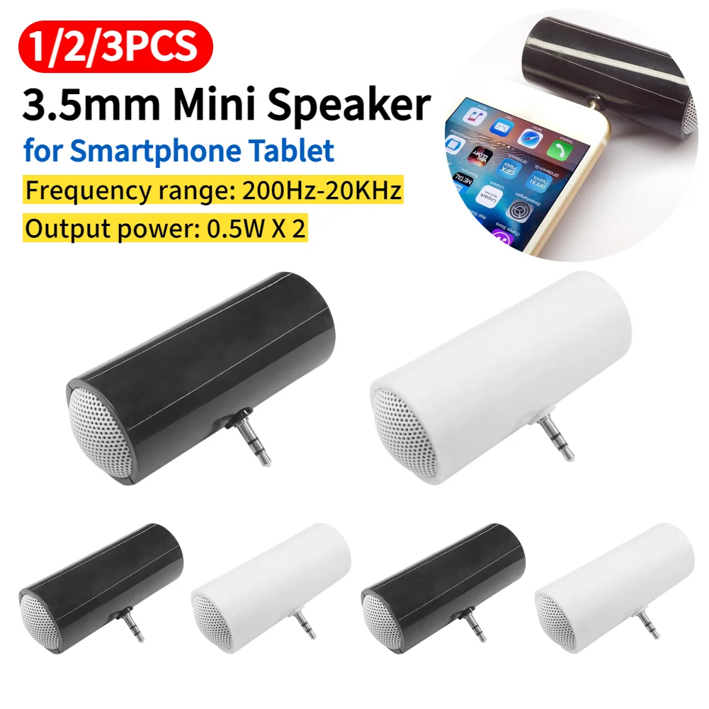 Image of 1–3 Stück tragbarer Mini-Lautsprecher mit 3,5-mm-Stecker, Plug-and-Play-Handy-Lautsprecher, Tablet-Musiklautsprecher für Smartphone und Tablet