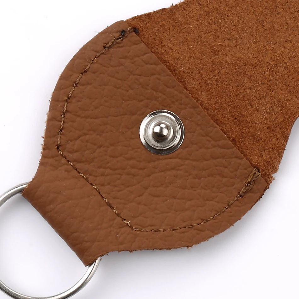 10Pcs Real Cow Leather Cowhide Key Chain Style Guitar Bass Picks Holder Picks Plectrums Case Bag Collection Wholesale