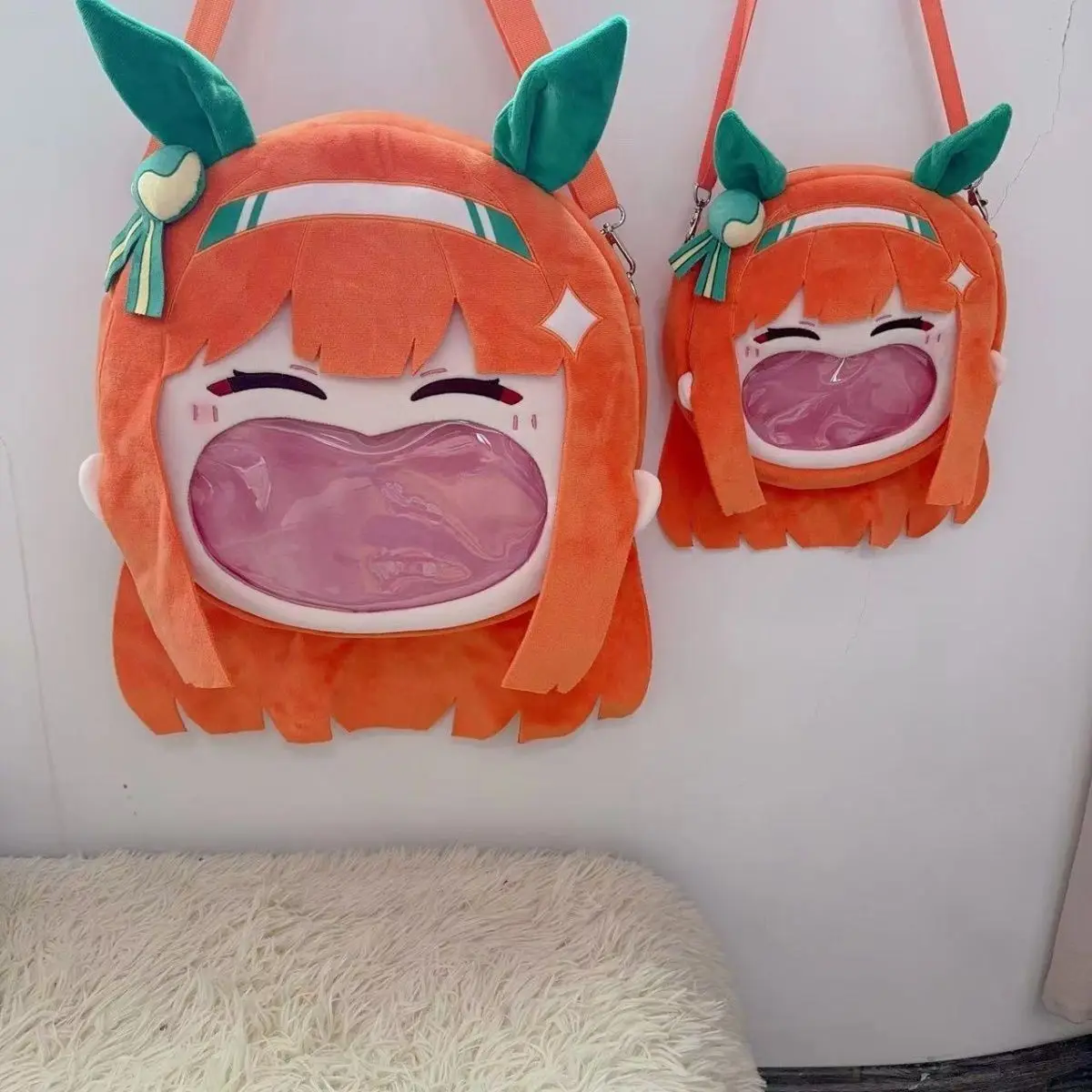 

Jockey Girl Silent Suzuka Big Mouth Pain Bag Anime Peripheral Plush Toy Guzi Doll Storage Backpack Gift Anime