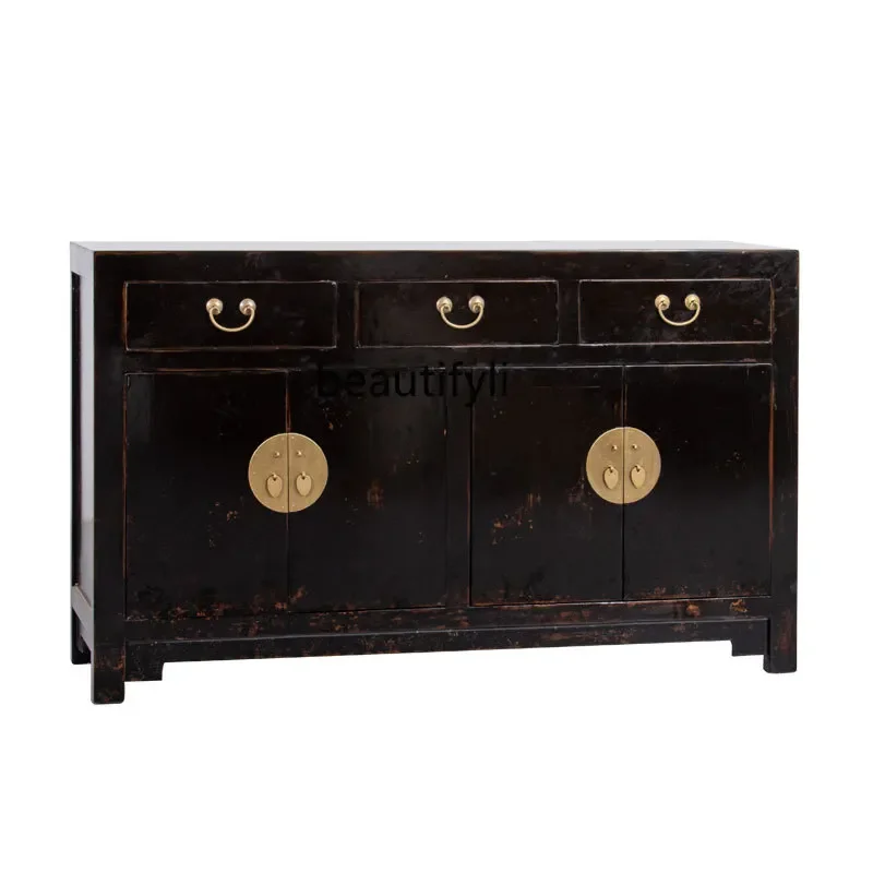 

ss8350 Chinese solid wood dining side cabinet storage, entrance, antique tea cabinet, kitchen storage cabinet for old storage