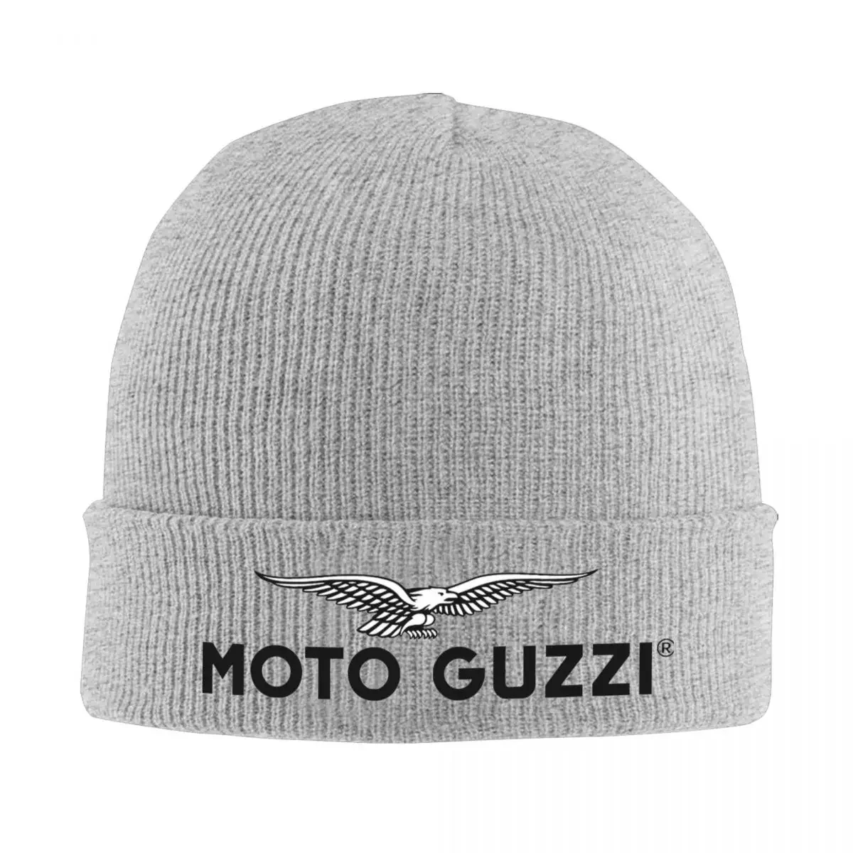 Guzzi Motorcycles Moto MOTOR Knitted Caps for Women Men Skullies Beanies Winter Hats Crochet Melon Cap