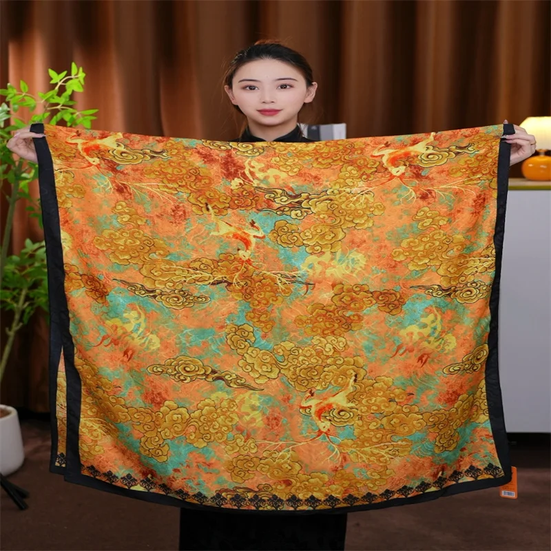 New Sunscreen Long Style 180 * 90cm Popular Geometric Silk Scarf, Silk Fashion Big Shawl, Women's Seaside Beach Scarf 2025