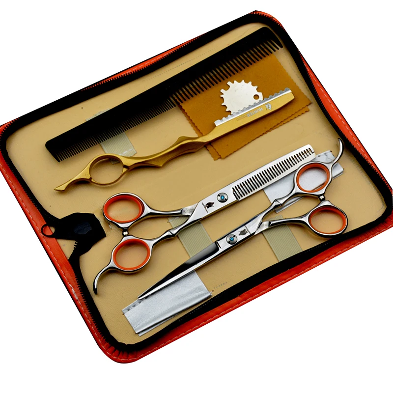 

Hair Cutting Scissors 6" Japan Stainless Steel Hairdressing Scissors Thinning Shears Barber Scissors Set Styling Tool HT9214