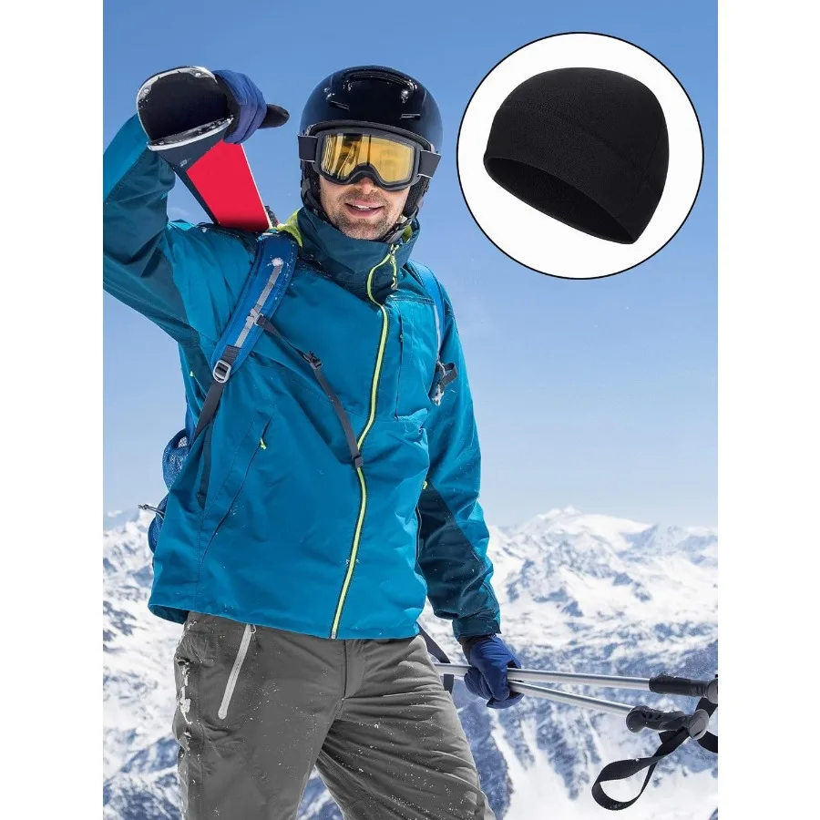 4 pezzi berretti in pile con teschio per uomo donna berretti in pile cappello caldo morbido berretto polare spesso antivento invernale